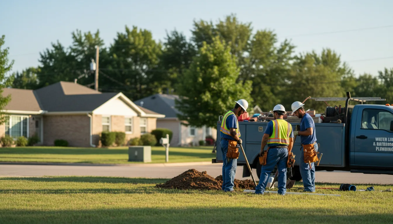 Residential water line and bathroom plumbing service in Fairdale, ND